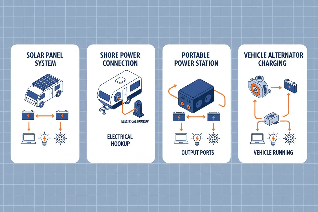 Comment alimenter ses appareils en van ou caravane : Le guide pour les débrouillards CaravanSwitch