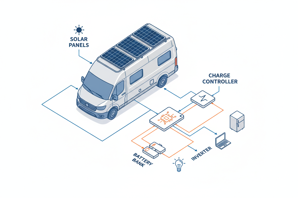 Installation Solaire Van & Schémas Électriques CaravanSwitch