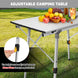 BRIEFNESS Table de Camping Pliante en Aluminium Léger 90x52cm, Réglable 2 Hauteurs (68cm), Portable avec Espace de Rangement pour Plage, Pêche, Jardin, BBQ CaravanSwitch