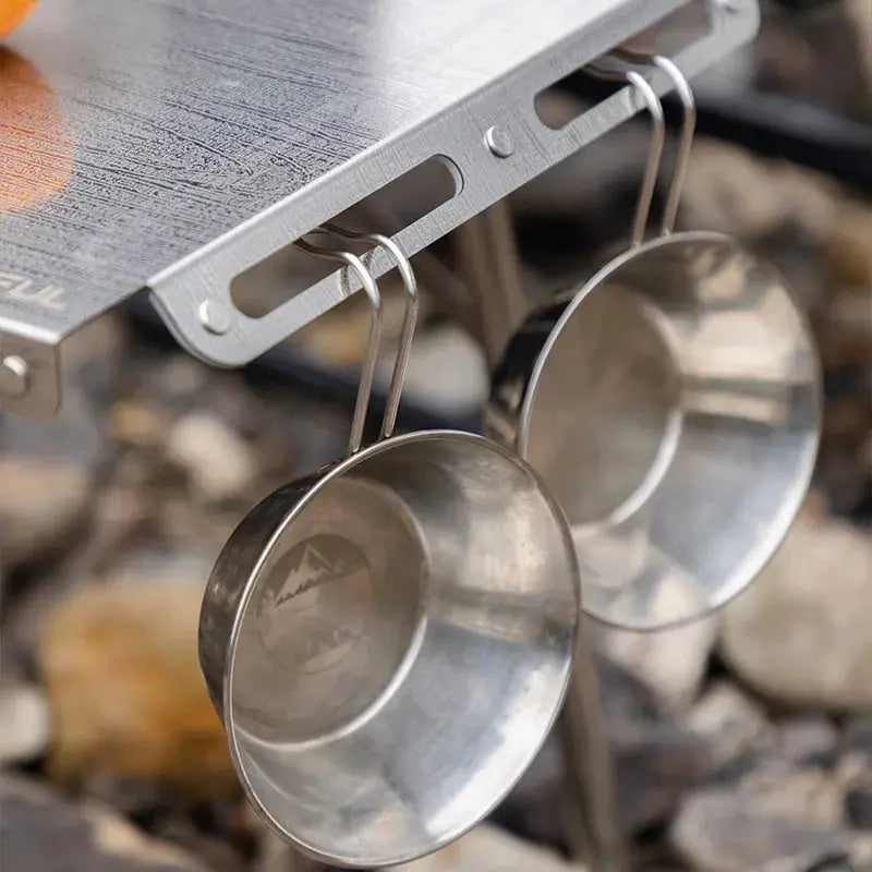 Table pliante HOMFUL en acier inoxydable – Résistante et polyvalente CaravanSwitch