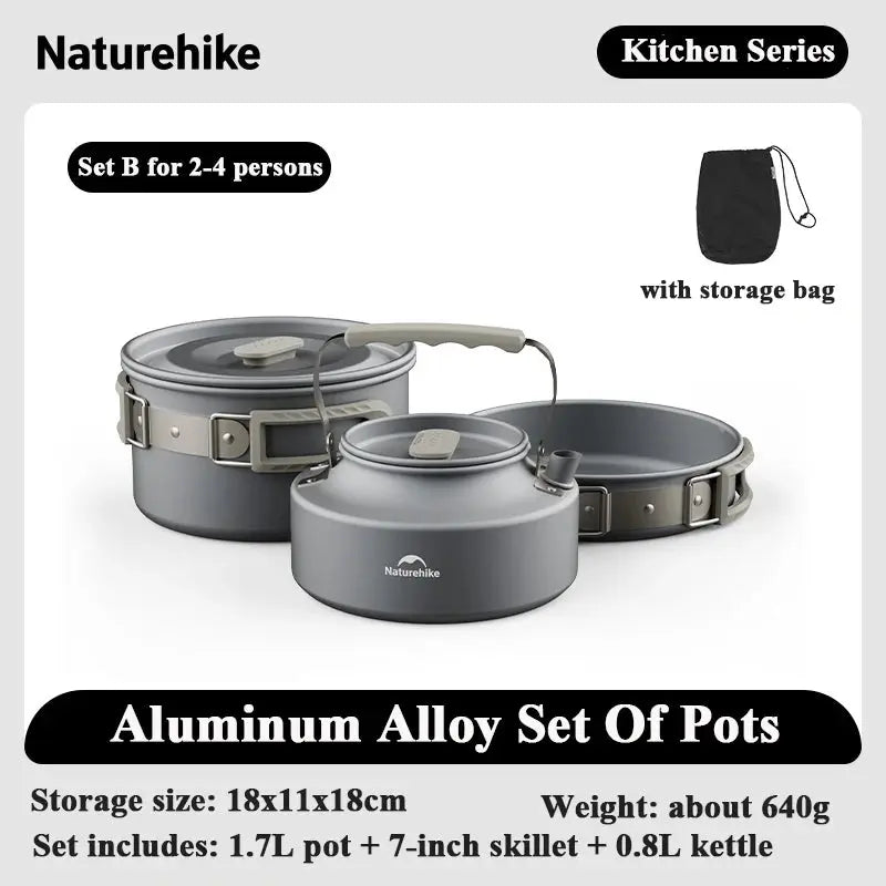 Naturehike – ensemble de casseroles de Camping pour 4 à 7 personnes CaravanSwitch