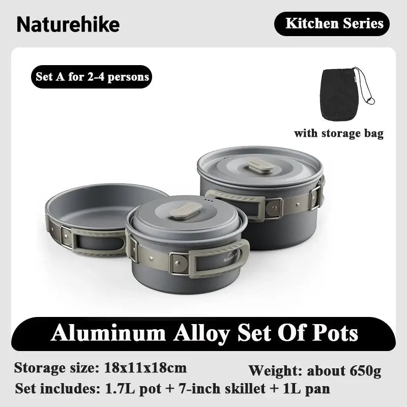 Naturehike – ensemble de casseroles de Camping pour 4 à 7 personnes CaravanSwitch