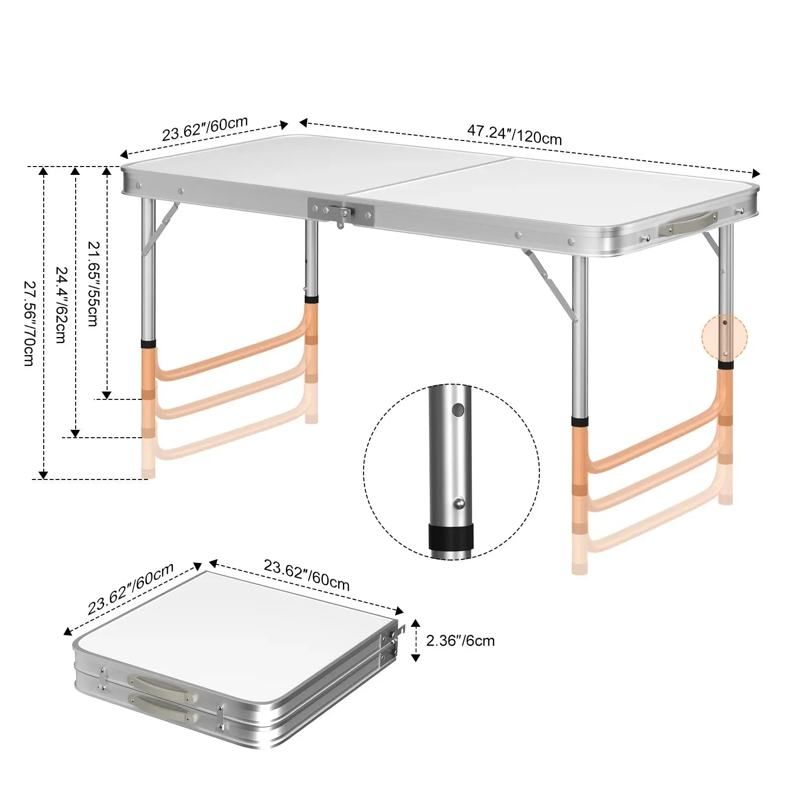 Table pliante 4 pieds – Ton spot repas portable CaravanSwitch