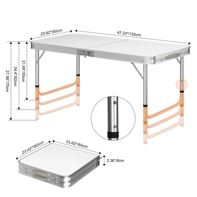 Table pliante 4 pieds – Ton spot repas portable CaravanSwitch