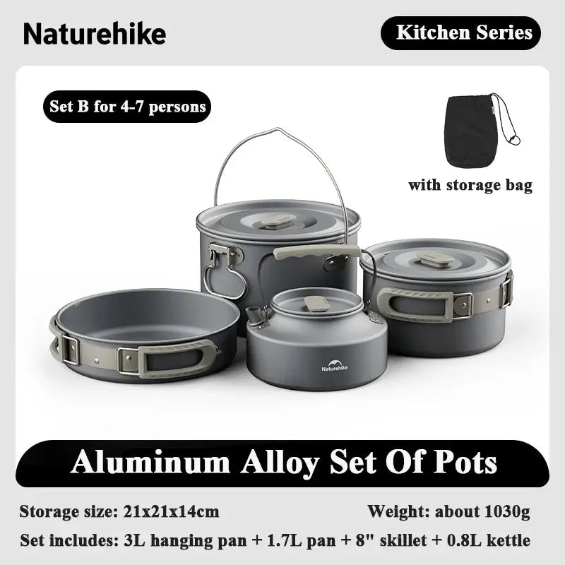 Naturehike – ensemble de casseroles de Camping pour 4 à 7 personnes CaravanSwitch