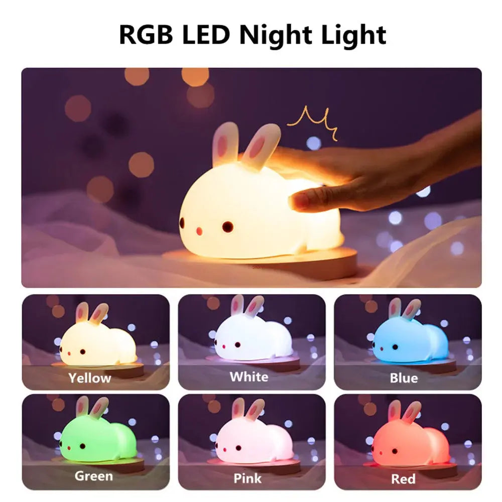 veilleuse Led, tactile 16 couleurs, motif lapin CaravanSwitch