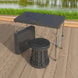 Table pliante de camping avec tabouret télescopique – Tout-en-un et portable CaravanSwitch
