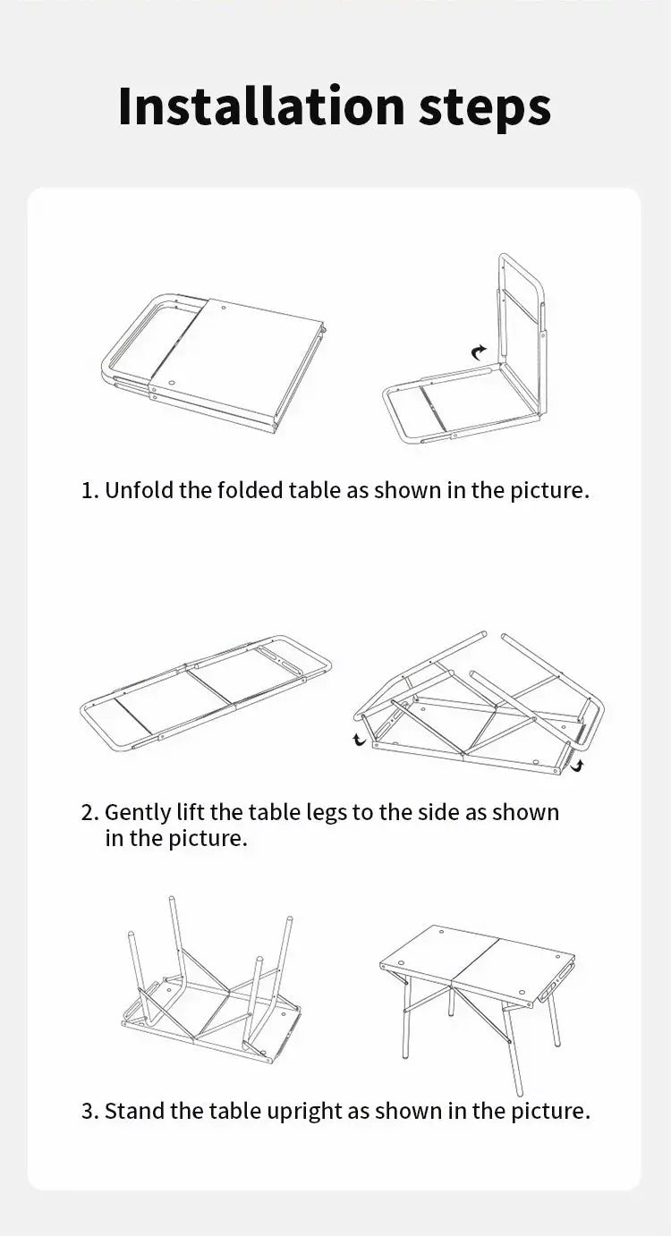 Table pliante HOMFUL en acier inoxydable – Résistante et polyvalente CaravanSwitch