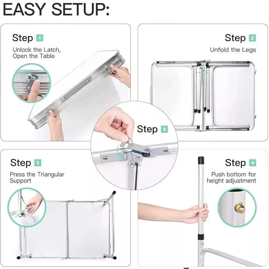 Table pliante 4 pieds – Ton spot repas portable CaravanSwitch