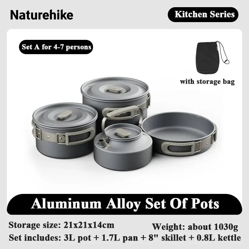Naturehike – ensemble de casseroles de Camping pour 4 à 7 personnes CaravanSwitch