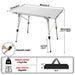 BRIEFNESS Table de Camping Pliante en Aluminium Léger 90x52cm, Réglable 2 Hauteurs (68cm), Portable avec Espace de Rangement pour Plage, Pêche, Jardin, BBQ CaravanSwitch