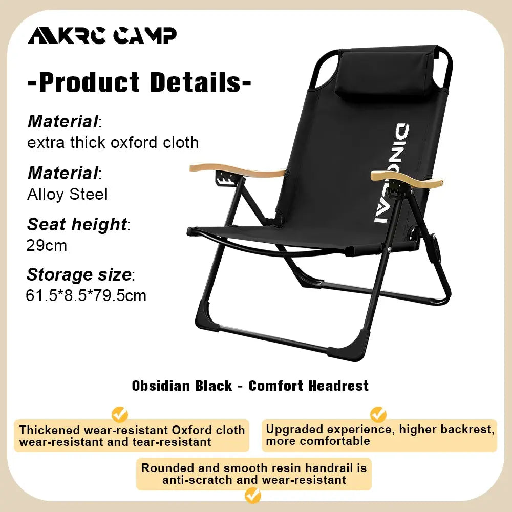 KRC CAMP – Chaise de camping réglable avec oreillers amovibles CaravanSwitch